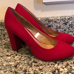 Red Suede Pumps Size 9